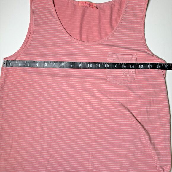 Fresh Produce Pink Stripe Tank Top Womens Large Sleeveless Coastal Beach USA - Picture 7 of 10